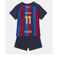 Barcelona Ferran Torres #11 Hjemmebanesæt Børn 2022-23 Kortærmet (+ Korte bukser)